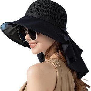 Women Sun Hat UPF 50+ UV Protection Wide Brim Foldable Outdoor Beach Cap